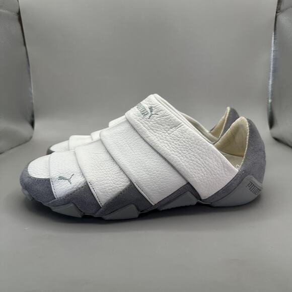 Puma Satori Mens Size 8 White Gray Leather Slip On Casual Sneakers *VERY RARE* - Picture 2 of 13